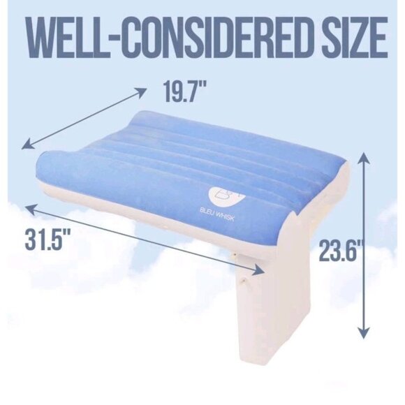 Open Box BleuWhisk Inflatable Toddler Travel Bed - Airplane for Kids, Blue - Picture 2 of 4